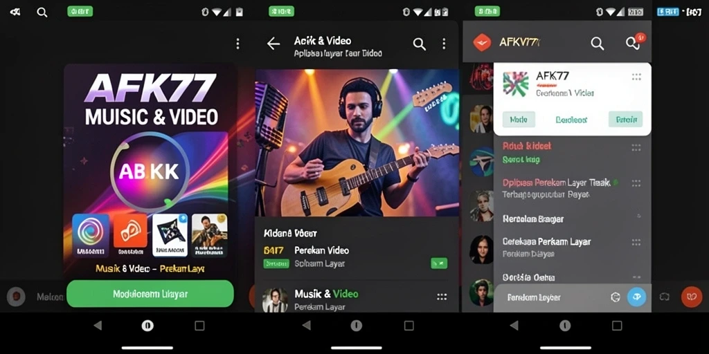 Tampilan antarmuka AFK77 yang intuitif dan modern untuk perekaman layar.