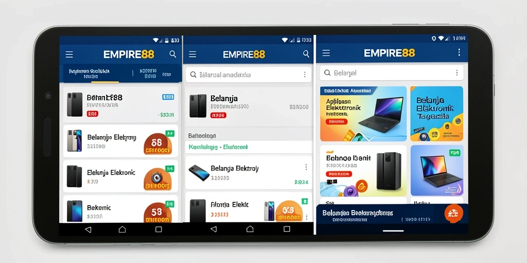 Tampilan antarmuka pengguna aplikasi EMPIRE88 yang menarik dan fungsional.