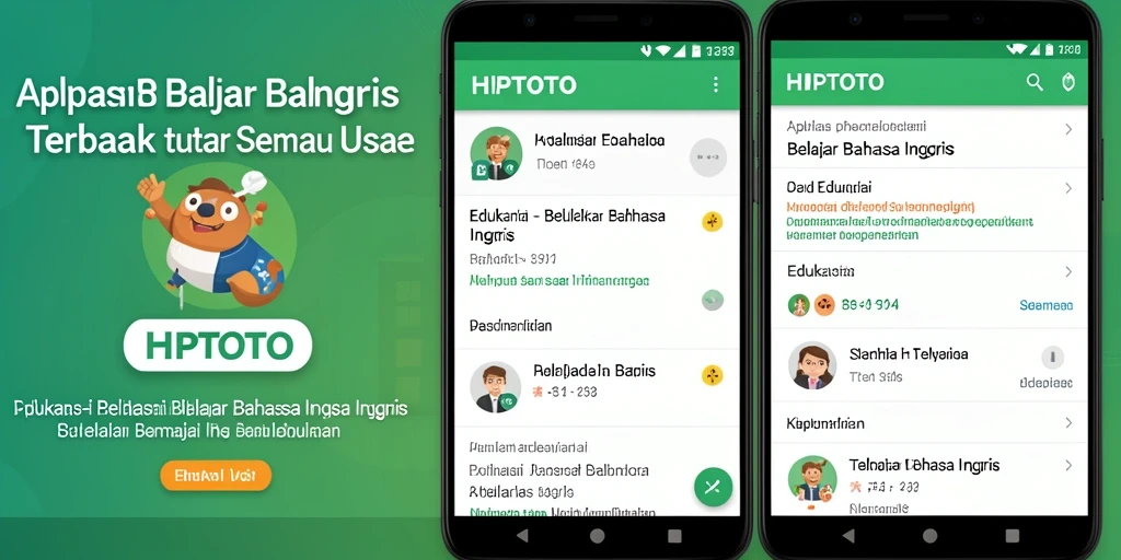 Tampilan antarmuka aplikasi HPTOTO yang menarik untuk belajar bahasa Inggris.